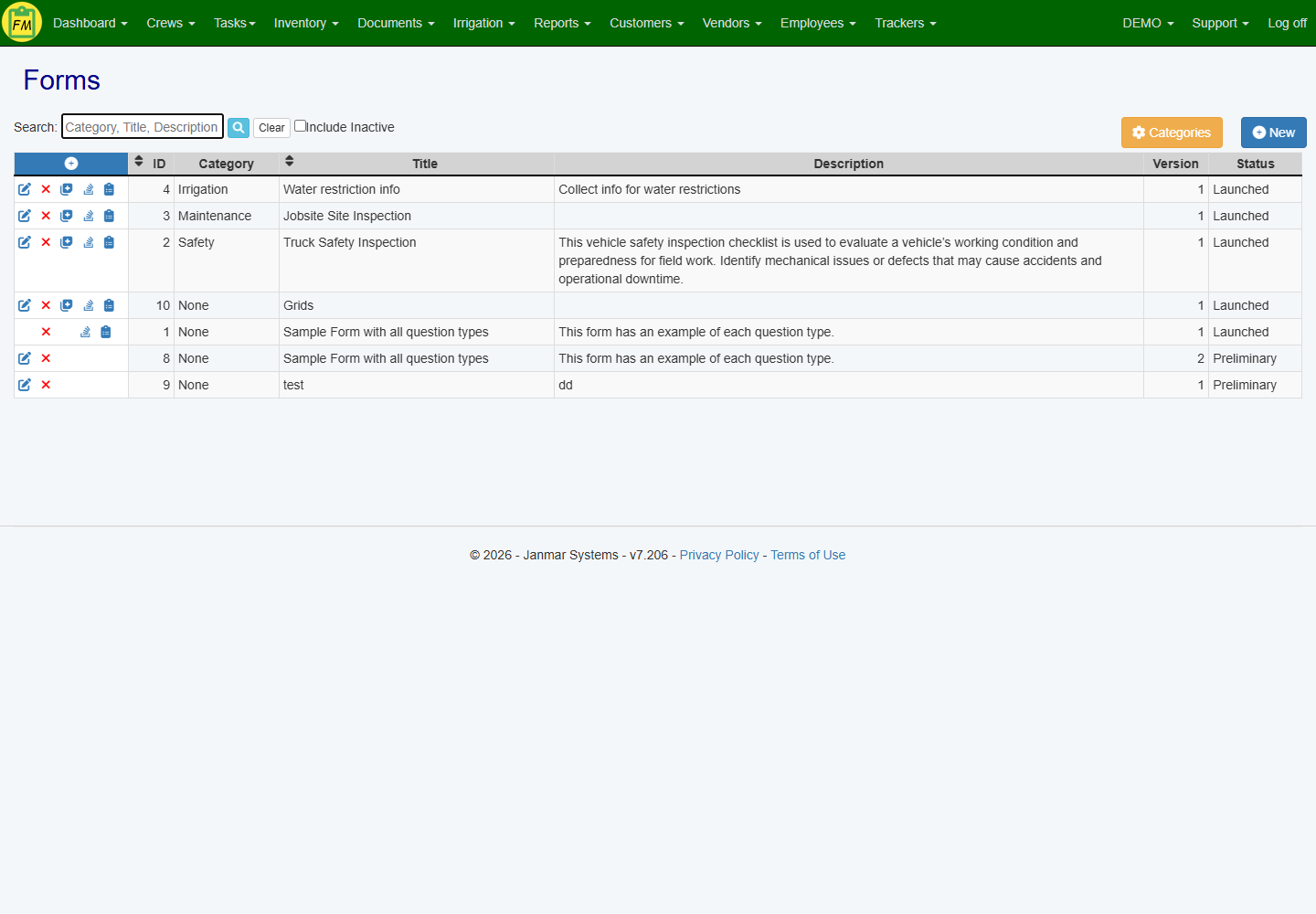 The drag-and-drop digital form builder in Field Service Cloud, showing custom questions and required fields.